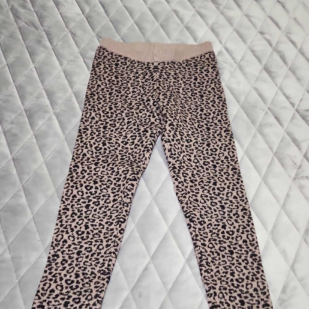 Zara Kids Leopard Print Leggings - Black and Tan - Picture 3 of 3